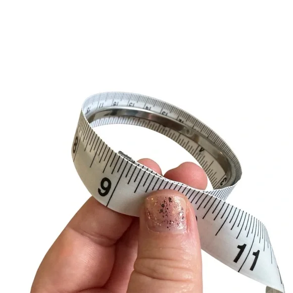 Bangle Bracelet. Silver Toned and Blue Mother of Pearl. - Picture 7 of 9